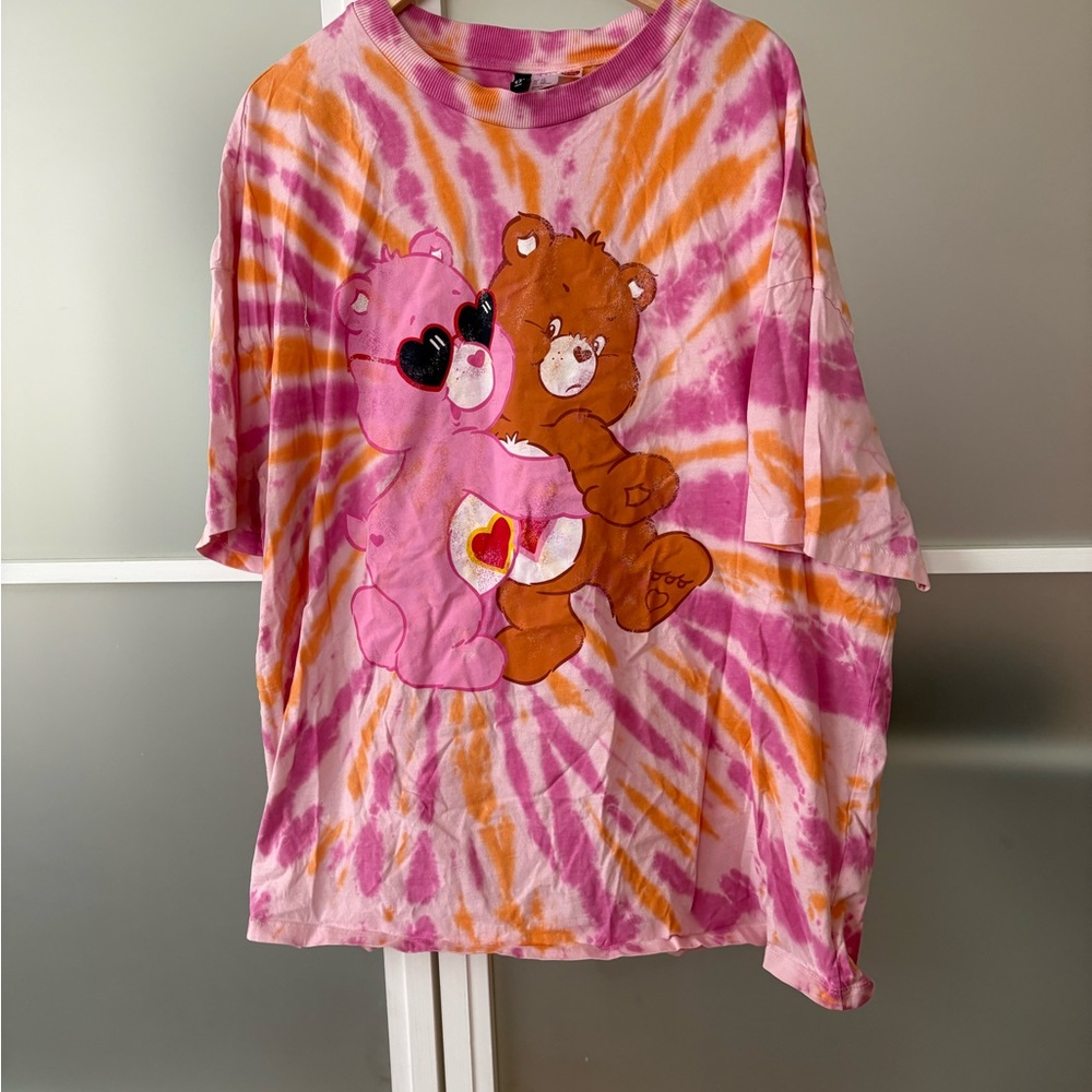 H&M Pink and Orange Care Bear Graphic Tee